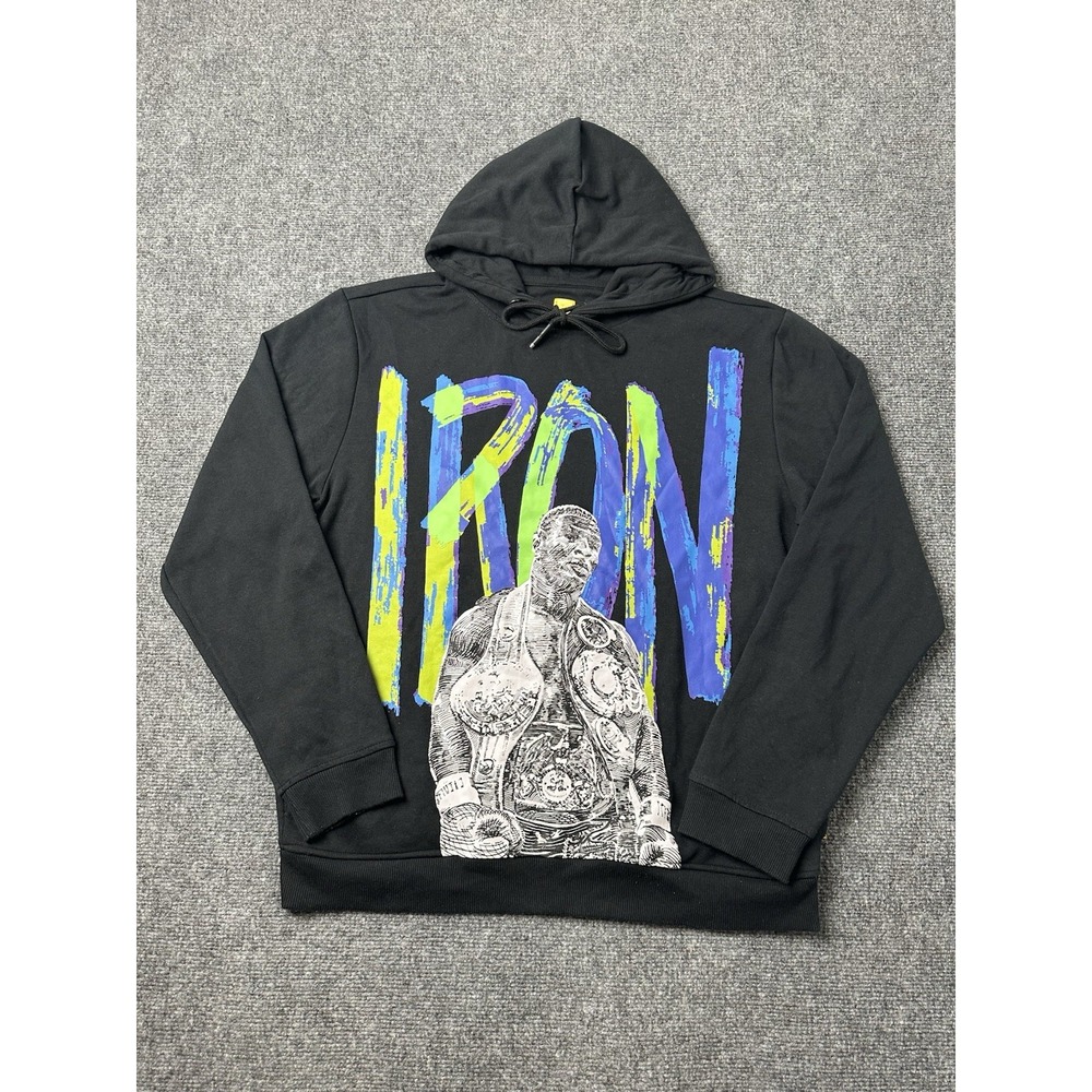 Mens Bricks & Butter‎ Iron Mike Tyson Graphic Black Hoodie, Size XL